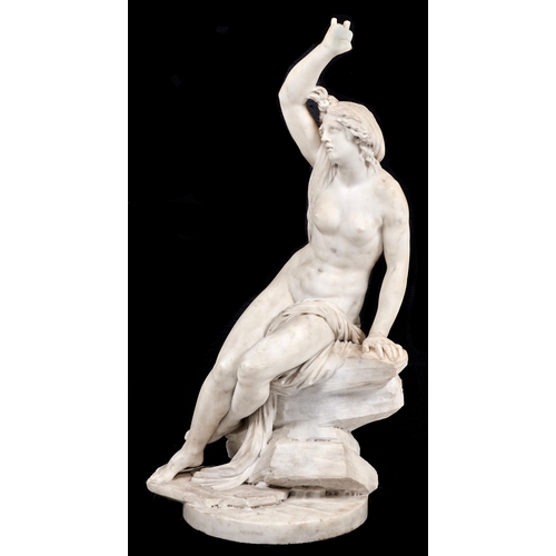 185 - Workshop of Jean-Joseph Foucou – Ariadne, statuary marble, 90cm h, signed J J FOUCOU S.P. 1793 and i... 