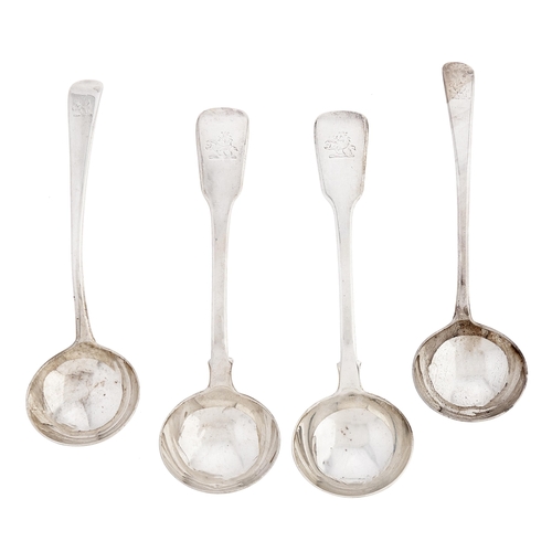 267 - A pair of George III silver sauce ladles, Old English pattern, crested, by Thomas Wallis, London 180... 