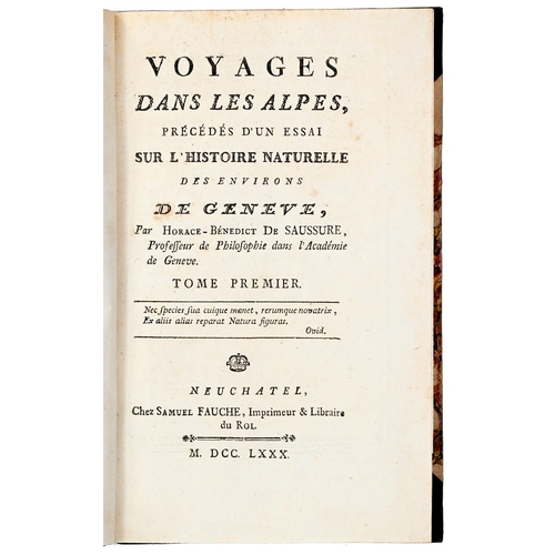 396 - de Saussure (Horace Benedict) - Voyages dans les Alpes precedes d'un Essai sur l'Histoire Naturelle ... 