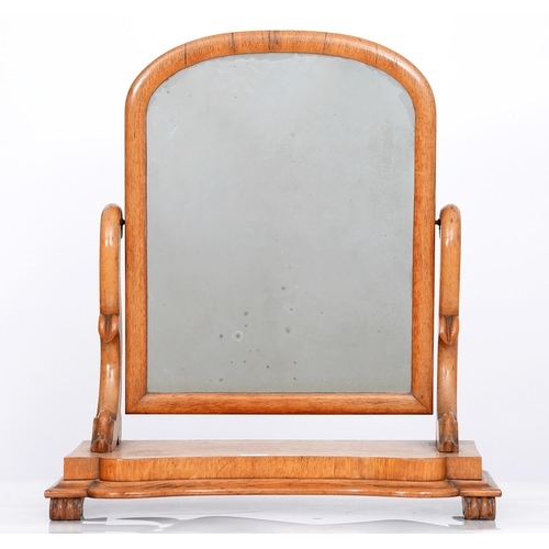 412 - A Victorian oak dressing mirror, 68cm h