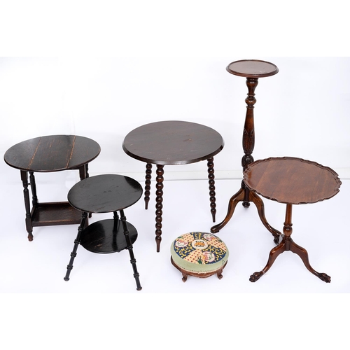 415 - Four various occasional tables, late Victorian and later, various sizes and miscellaneous furniture,... 