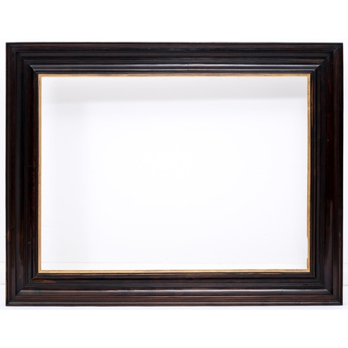 419 - A Victorian ebonised picture frame with gilt slip, sight 83 x 60cm