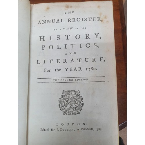 305 - The Annual Register or a View of the History, Politics and Literature, ninety volumes, a complete ru... 