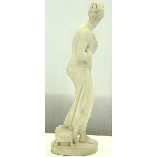 177 - An Italian statuary marble sculpture of the Venus Italica after Antonio Canova, Rome, c1840, 71cm hR... 