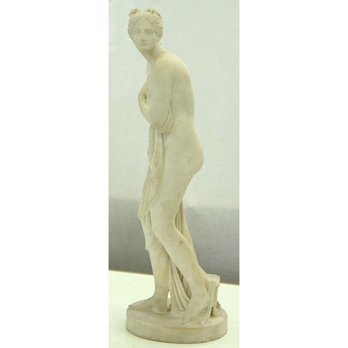 177 - An Italian statuary marble sculpture of the Venus Italica after Antonio Canova, Rome, c1840, 71cm hR... 