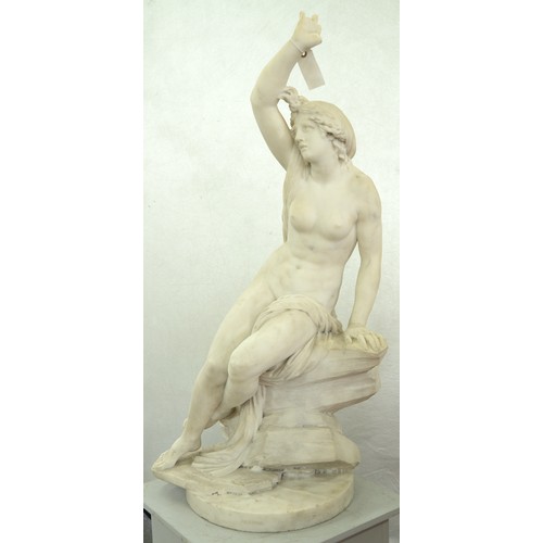 185 - Workshop of Jean-Joseph Foucou – Ariadne, statuary marble, 90cm h, signed J J FOUCOU S.P. 1793 and i... 