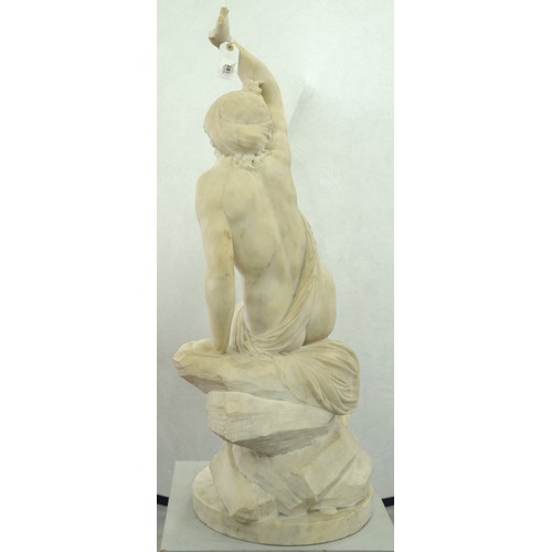 185 - Workshop of Jean-Joseph Foucou – Ariadne, statuary marble, 90cm h, signed J J FOUCOU S.P. 1793 and i... 