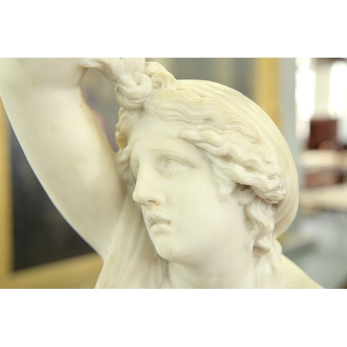 185 - Workshop of Jean-Joseph Foucou – Ariadne, statuary marble, 90cm h, signed J J FOUCOU S.P. 1793 and i... 