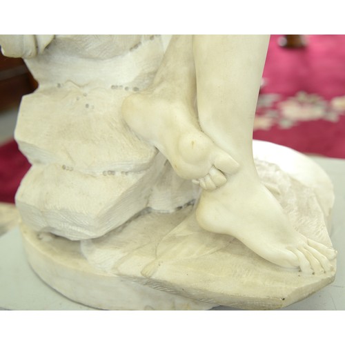 185 - Workshop of Jean-Joseph Foucou – Ariadne, statuary marble, 90cm h, signed J J FOUCOU S.P. 1793 and i... 