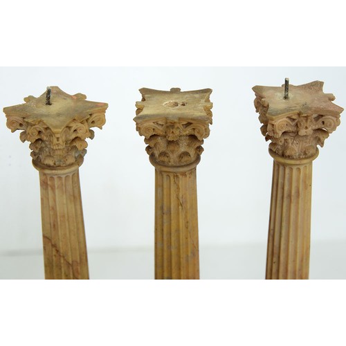 170 - A pair of Italian marmo giallo siena models of the Temples of Castor and Pollux and the Temple of Ve... 