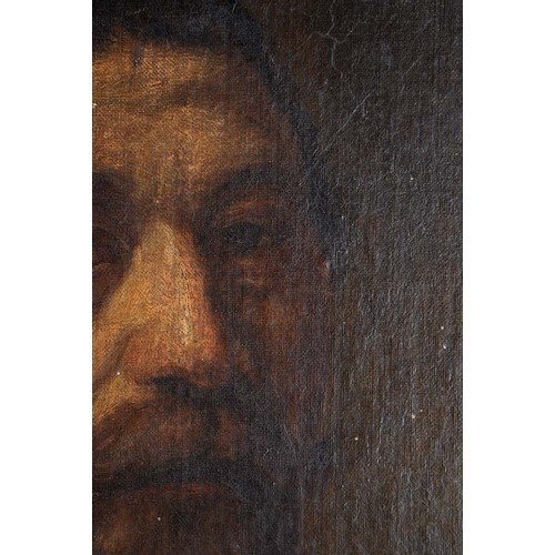 1216 - Follower of Frans Hals - Head of a Man, oil on canvas laid on panel, 38 x 34cm, unframed... 