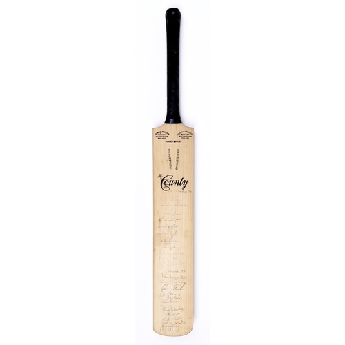 582 - Cricket autographs. A Gunn & Moore 'County' cricket bat, 1970, signed by the England and Rest of... 