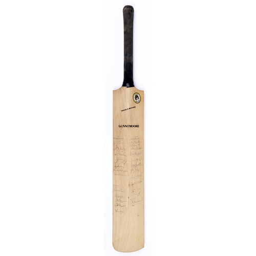 582 - Cricket autographs. A Gunn & Moore 'County' cricket bat, 1970, signed by the England and Rest of... 