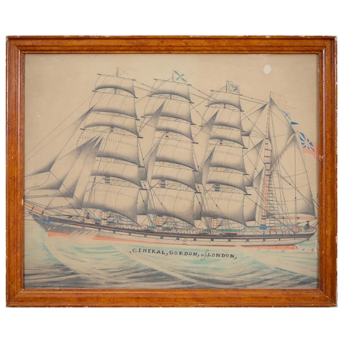 754 - British School - Portrait of the full Rigged Ship 