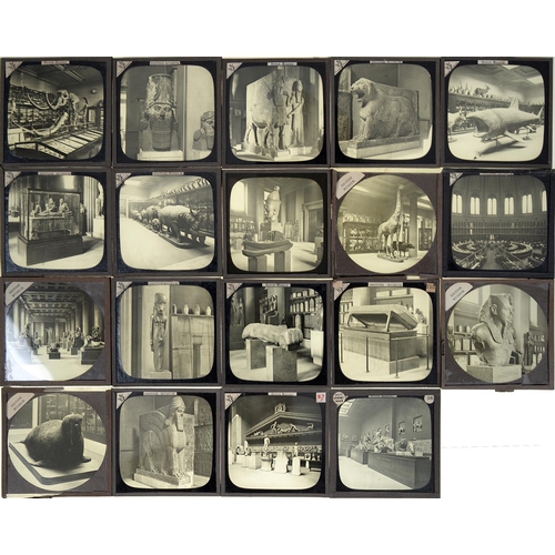 393 - British Museum. 21 magic lantern slides, Ross Ltd, London, of Egyptian and other antiquities and nat... 