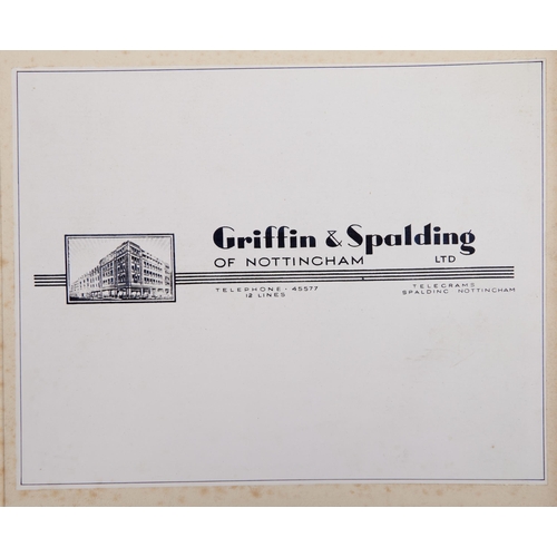 441 - Nottingham interest.  Griffin & Spalding Ltd (Department Store) album of mounted whole plate pho... 