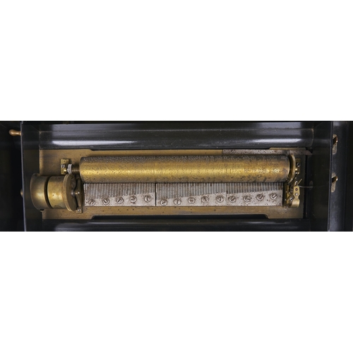 478 - A Swiss Sublime Piccolo musical box, late 19th c, the 43.5cm pinned cylinder playing eight airs as l... 