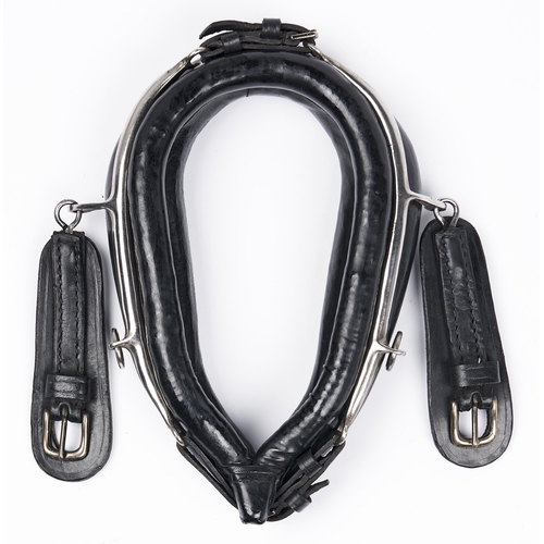 479 - Saddlery. An unusual miniature stitched leather and nickel plated brass horse collar, early 20th c, ... 