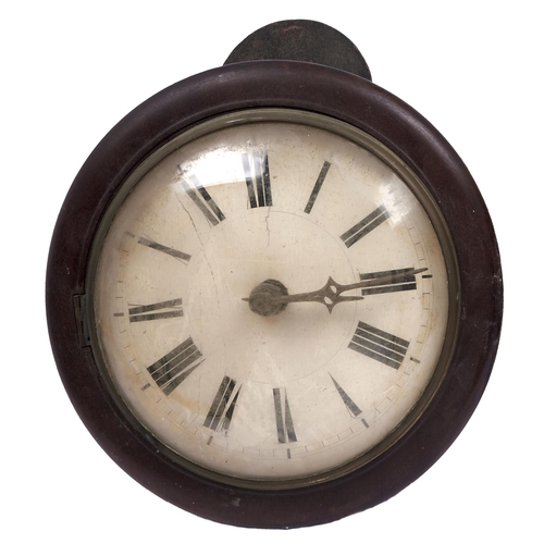 554 -  A German postman's alarm wall timepiece, 19th c,  with painted dial and brass hands, 29cm... 