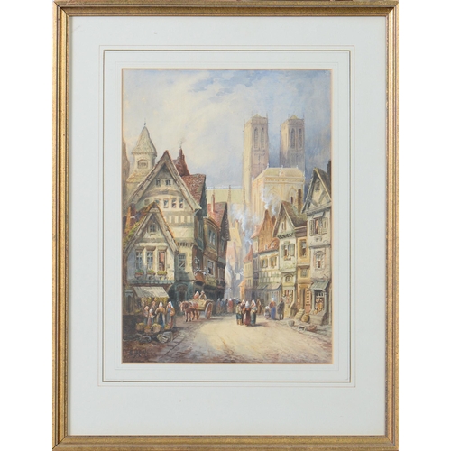 708 - Charles James Keats RBA (1856-1934) - Continental Street Scenes, a pair, both signed, watercolour, 3... 