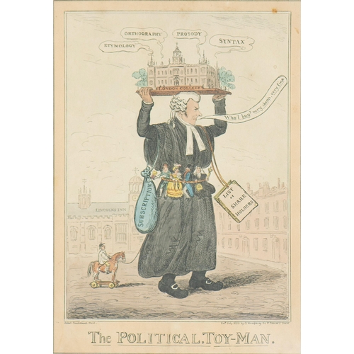 723 - Isaac Robert Cruikshank (1789-1856) - The Political Toy-Man, etched caricature, hand coloured, origi... 