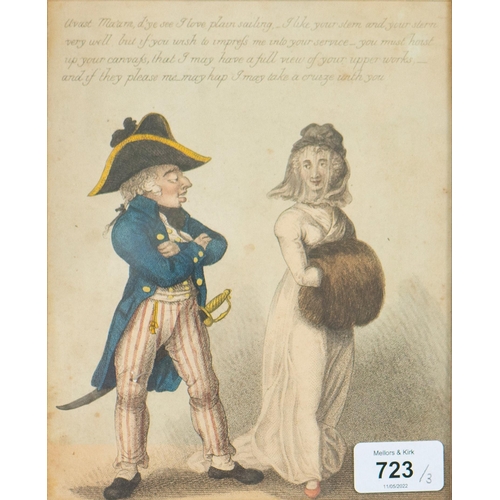 723 - Isaac Robert Cruikshank (1789-1856) - The Political Toy-Man, etched caricature, hand coloured, origi... 