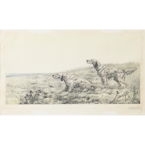 728 - Leon Danchin (1887-1938) - Pointers and Setters, three, photogravures, one in colour, all signed by ... 