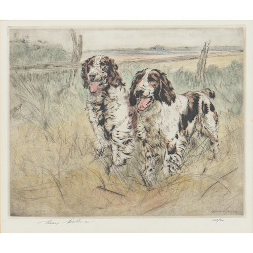 729 - Jean Herblet (1893-1985) - Two Setters, etching in colour, signed by the artist in pencil, 37 x 48cm... 