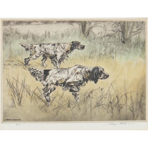 729 - Jean Herblet (1893-1985) - Two Setters, etching in colour, signed by the artist in pencil, 37 x 48cm... 