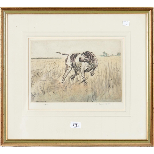 729 - Jean Herblet (1893-1985) - Two Setters, etching in colour, signed by the artist in pencil, 37 x 48cm... 