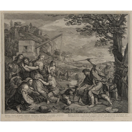 745 - Johannes Wierix (1539-1620) after Maarten de Vos - King David and the Ark of the Covenant, engraving... 