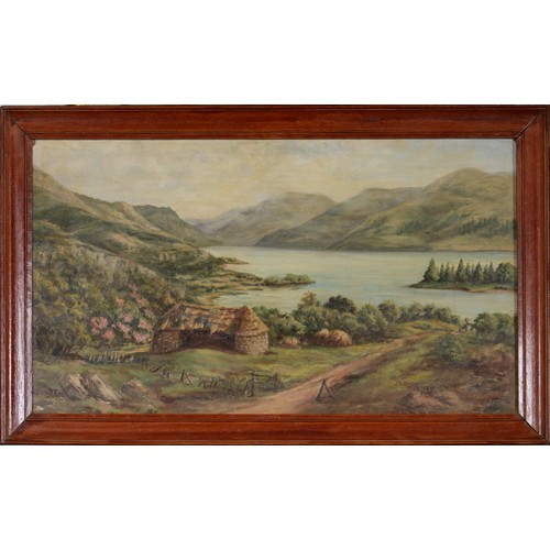 771 - Dudley Harris - Scottish Landscape, oil on artist's board, signed lower right and dated 1956, 40 x 7... 