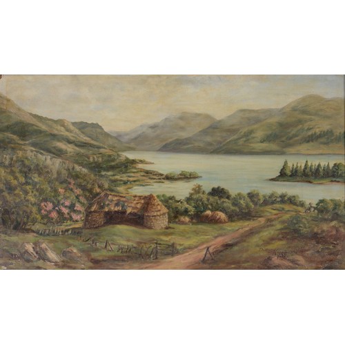 771 - Dudley Harris - Scottish Landscape, oil on artist's board, signed lower right and dated 1956, 40 x 7... 