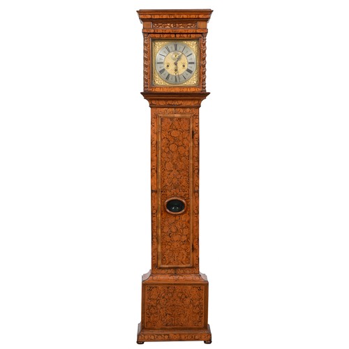 572 - A walnut and floral marquetry eight day longcase clock, Johannes Taylor de Duckenfeild, early 18th c... 