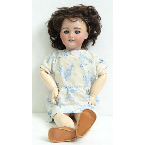 507 - An SFBJ bisque headed character doll and two Armand Marseille bisque headed character dolls, early 2... 