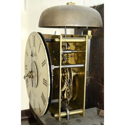 564 - A mahogany 30 hour wall alarm timepiece, Whitehurst & Son Derby, c1812-15, the movement with rec... 