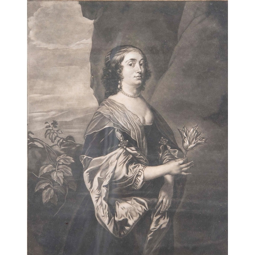 1134 - Josiah Boydell (1752-1817) after Sir Anthony van Dyck - Jane, Daughter of Lord Wenman, mezzotint, 43... 