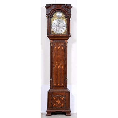 1239 - A George III eight day oak longcase clock, Johnson Dover, the 12.5