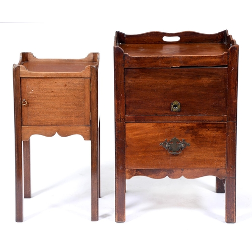 1282 - A George IV mahogany tray top commode, 77cm h; 47 x 51cm and a mahogany pot cupboard (2)... 