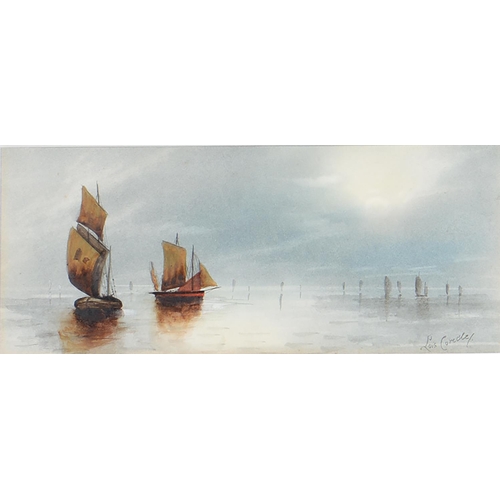 1137 - M Goodman (Fl. early 20th c) - Fisherfolk on the Shore at Low Tide, signed and dated 1909, watercolo... 