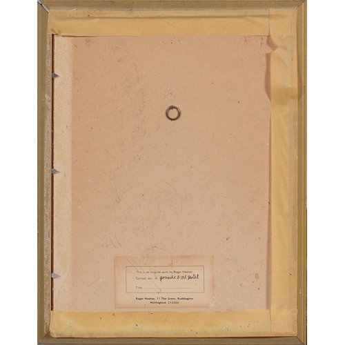 1138 - A walnut fretted frame mirror, late 19th c, 83cm h, a portrait drawing of Edward E Lawson (b.1894) b... 