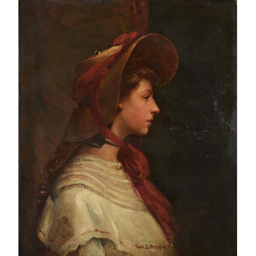 1142 - Frank Ernest Beresford (1881-1967) - Portrait of a Young Woman in a Bonnet,  signed and dated 1913, ... 