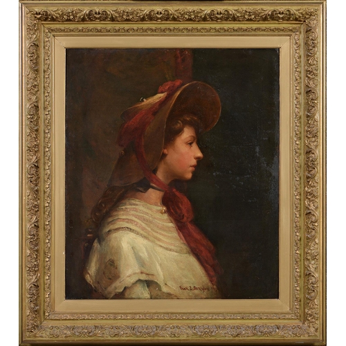 1142 - Frank Ernest Beresford (1881-1967) - Portrait of a Young Woman in a Bonnet,  signed and dated 1913, ... 