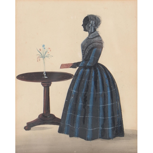 1168 - English Profilist, early 19th c - Silhouette of a Lady called Miss Winifred Lloyd sister to Mrs Mari... 