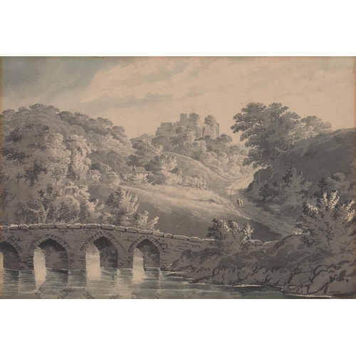 1197 - The Reverend James Bourne (1773-1854) - Scene near Cowbridge South Wales, watercolour,  en grisaille... 