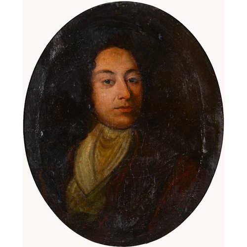 1204 - British School - Portrait of a Gentleman, bust length, oval, oil on canvas, 59 x 48cm... 