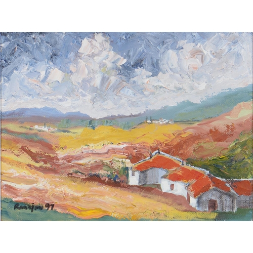 1209 - Brian Ranalow (1947 - ) - White Farmhouse Majorca, signed and dated '97, signed and dated again and ... 