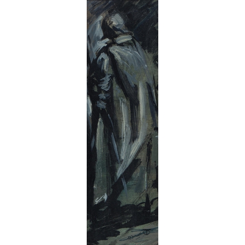 1217 - Thomas O'Donnell (1944-2020) - The Sentry, signed, oil on board, 35 x 10cm