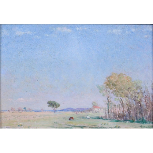 1221 - I. P. Mel. Watters (Fl 20th c) - Landscape, signed, oil on board, 17.5 x 25.5cm