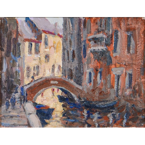 1224 - 20th / 21st c School - Venice, oil on panel, 11.5 x 15cm